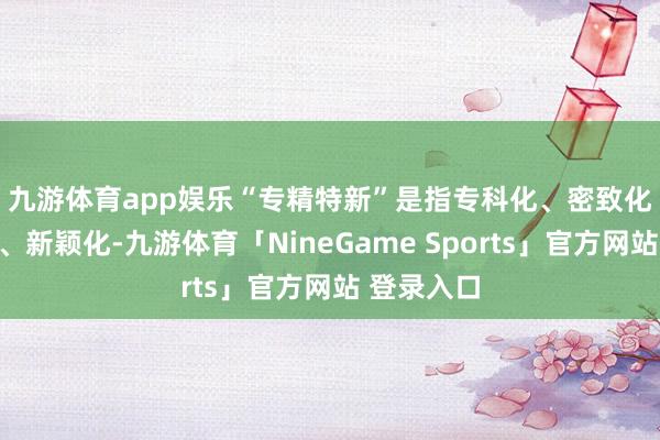 九游体育app娱乐　　“专精特新”是指专科化、密致化、特点化、新颖化-九游体育「NineGame Sports」官方网站 登录入口